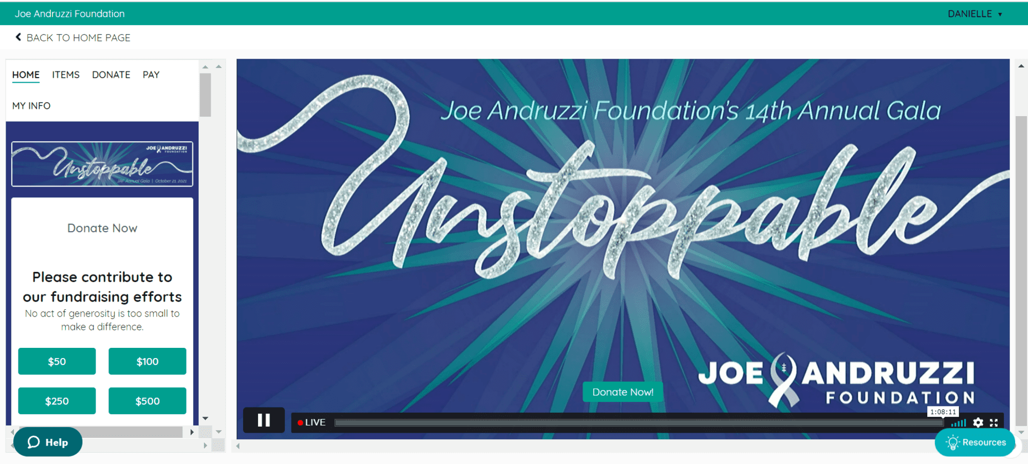 Screenshot of the virtual event platform showing the event theme