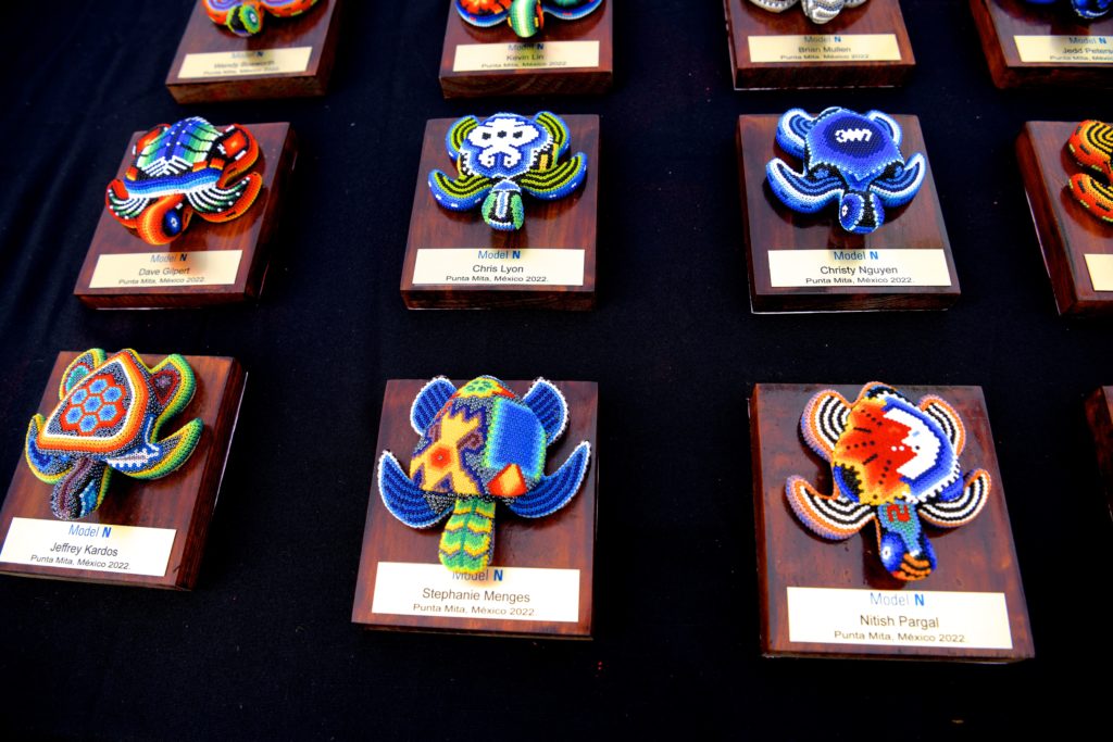 Custom event awards made from local Huichol art