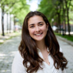 Julia Covelle outside The Castle Group offices