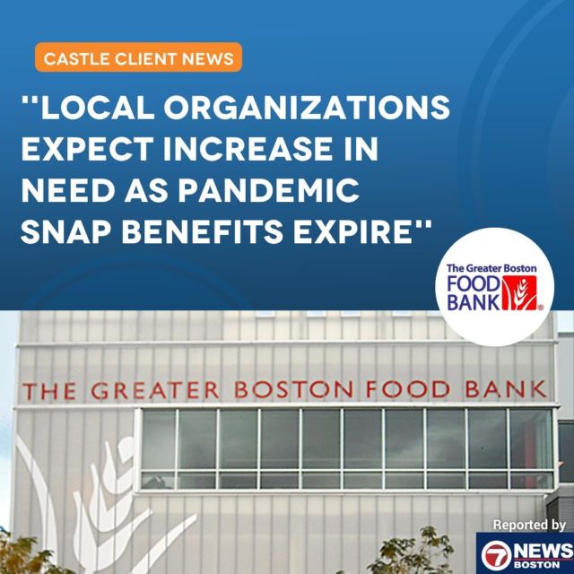 As COVID-era SNAP benefits ended, #CastleClient The @gr8bosfoodbank is anticipating another spike in need. This week, they spoke with @7news, @boston25, @wcvb5, @wbztv, and @nbc10boston about the effect this will have on residents of Eastern Mass.
 
GBFB also hosted its 8th Annual Food is Health event where physicians and a patient shared their insights on the impact of access to fresh, nutritious food!