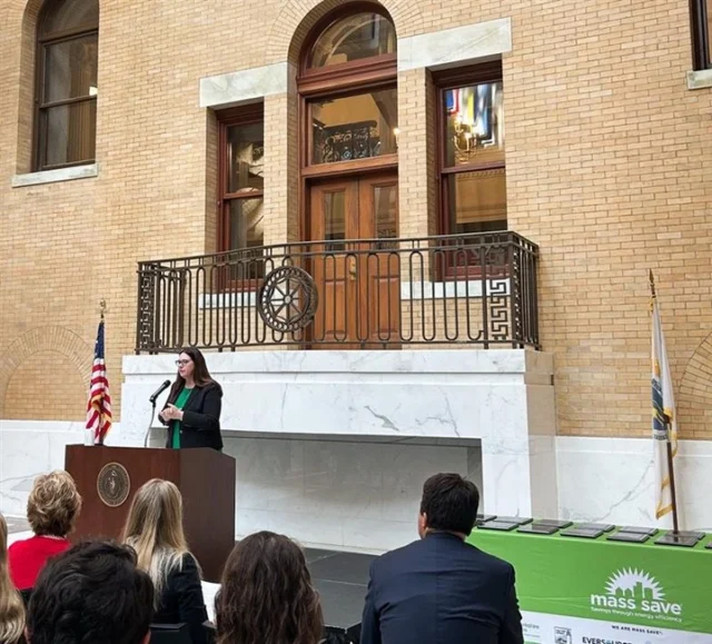 We attended the Massachusetts State House to support our clients, the Sponsors of @MassSave at the annual Climate Leaders Award ceremony. 
This distinguished recognition honored 18 entities for their efforts to curb energy use, reduce greenhouse gas emissions, and invest in an energy-efficient future. 
Each honoree exemplifies how environmentally conscious actions by businesses, municipalities, and other leaders help the Commonwealth realize an equitable, affordable energy future. 
Highlights included remarks from Department of Energy Resources Commissioner Elizabeth Mahony and Commissioner of @massdpu Jeremy McDiarmid.